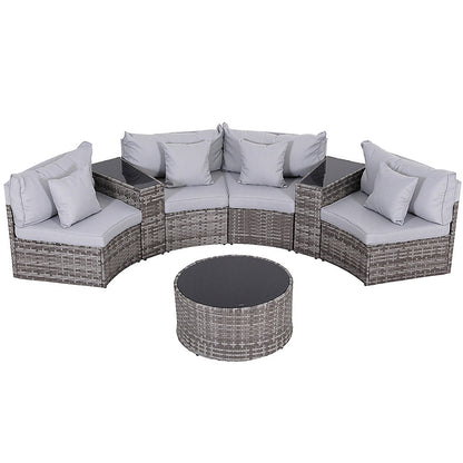 Gardeon 4 Seater Outdoor Sofa Set 7PCS Table Chair Set Garden Rattan Patio Furniture
