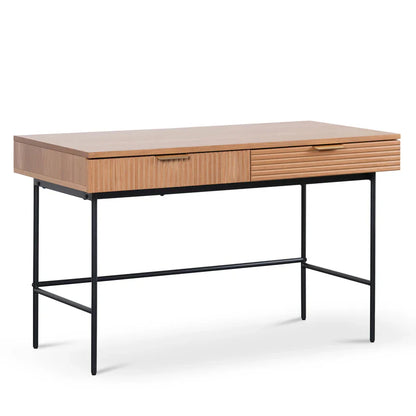 Designer Home Office Desk - Dark Oak