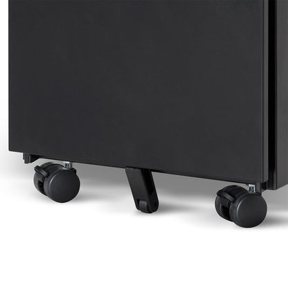 3 Drawers Slim Mobile Pedestal - Black