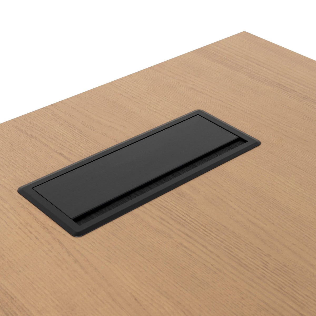 Halo 1.8m Executive Desk with Left Return – Natural, Black Legs – view 14