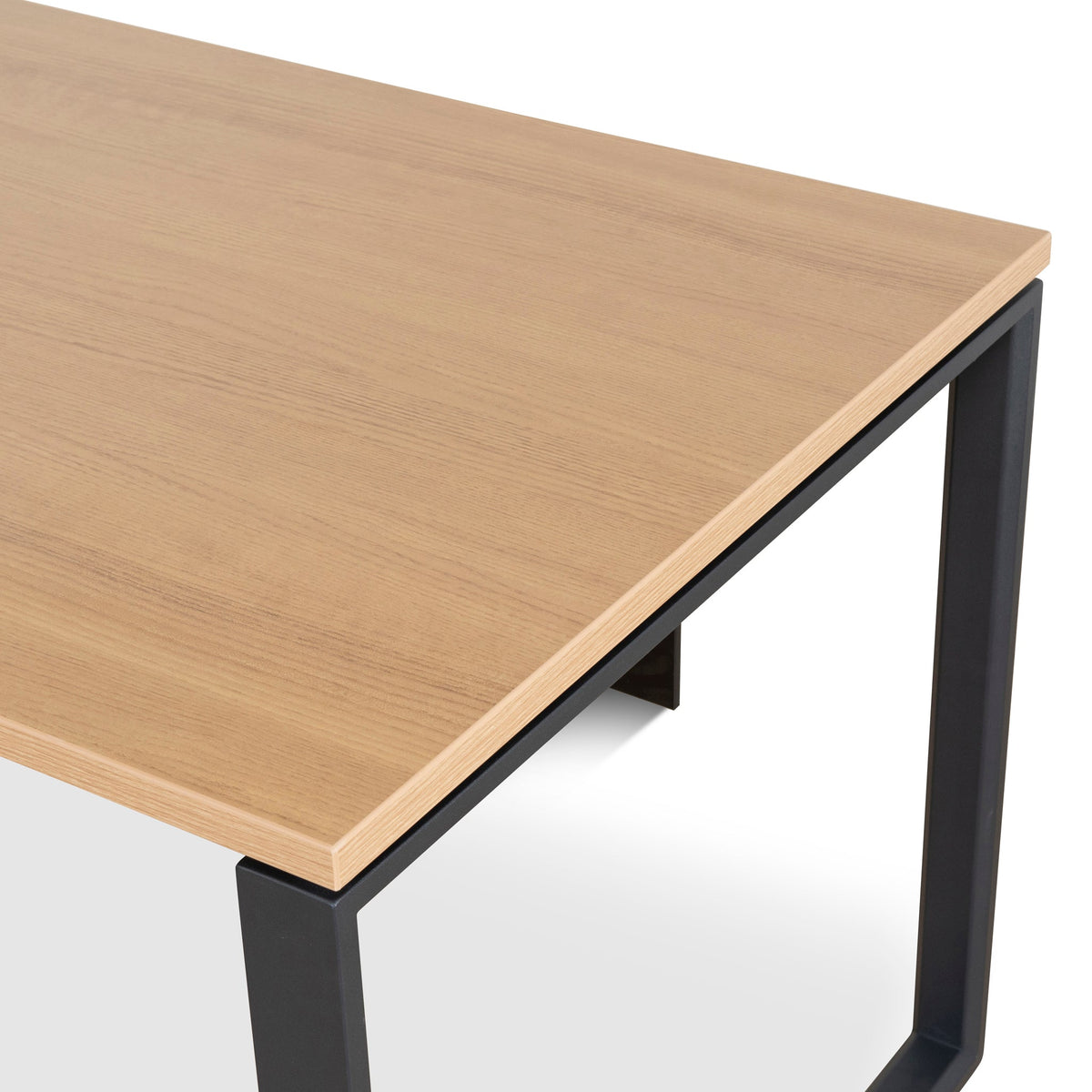 Halo 1.8m Executive Desk with Left Return – Natural, Black Legs – view 15