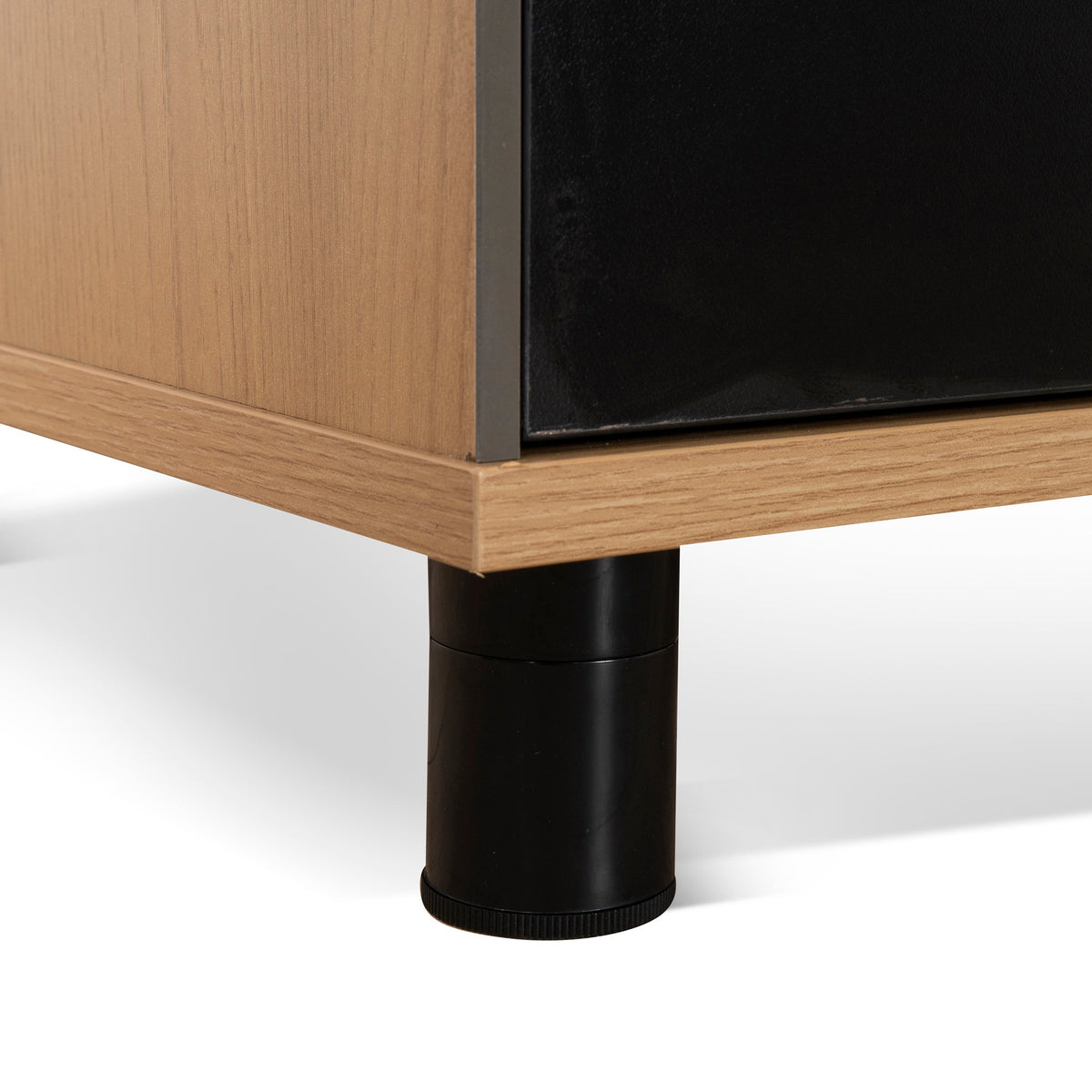 Halo 1.8m Executive Desk with Left Return – Natural, Black Legs – view 9