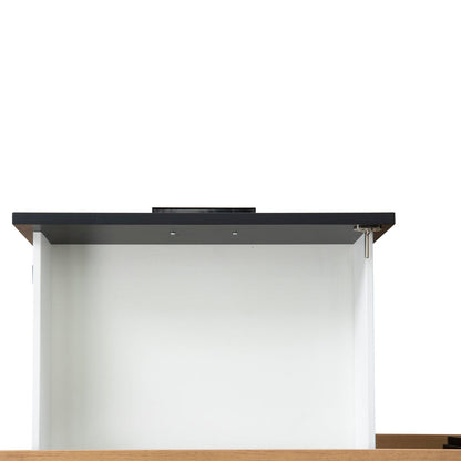 1.8m Executive Desk Right Return with Black Legs - Natural