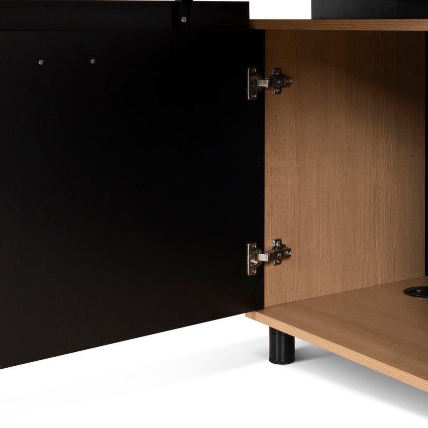 1.8m Executive Desk Right Return with Black Legs - Natural