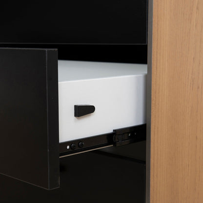 1.8m Executive Desk Right Return with Black Legs - Natural