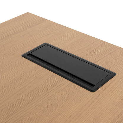 1.8m Executive Desk Right Return with Black Legs - Natural