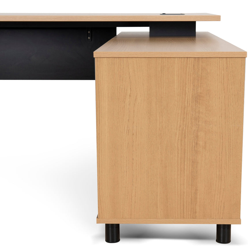 1.8m Executive Desk Right Return with Black Legs - Natural