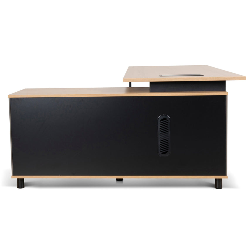 1.8m Executive Desk Right Return with Black Legs - Natural