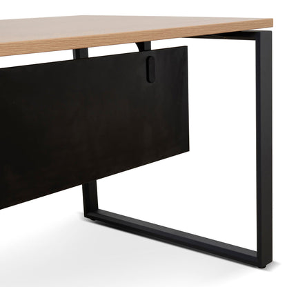 1.8m Executive Desk Right Return with Black Legs - Natural