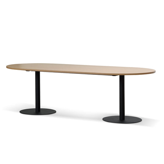 2.4m Oval Meeting Table - Natural