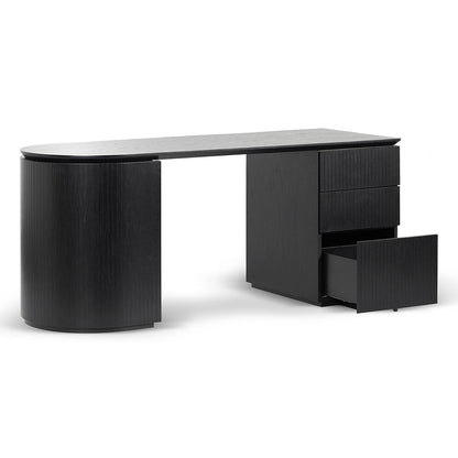 1.77m Right Drawer Office Desk - Black Oak