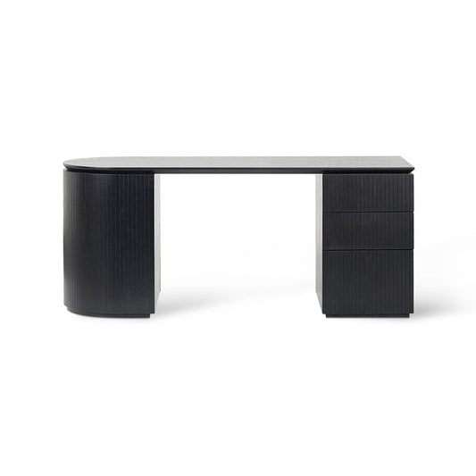 1.77m Right Drawer Office Desk - Black Oak