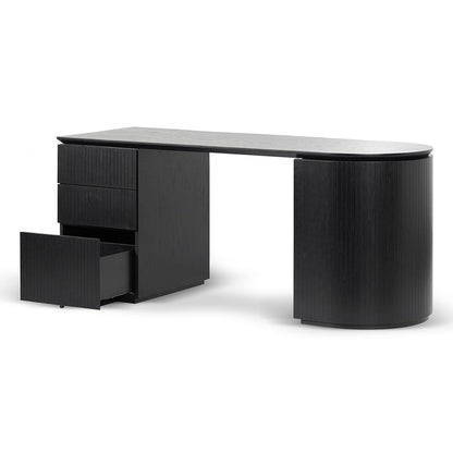 1.77m Left Drawer Office Desk - Black Oak