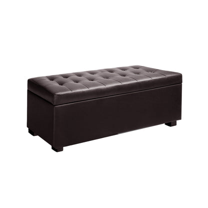 Artiss Leather Storage Ottoman - Brown