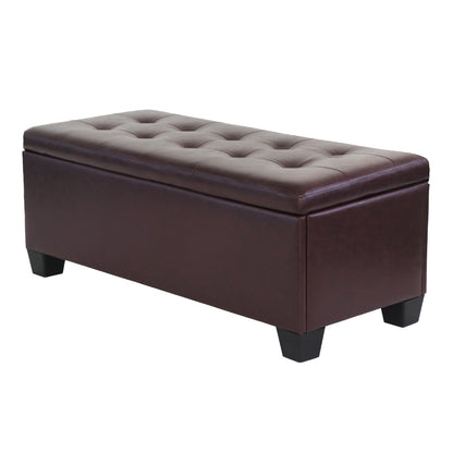 Artiss Leather Storage Ottoman - Brown