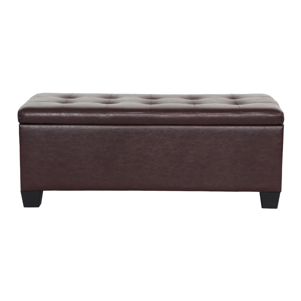 Artiss Leather Storage Ottoman - Brown