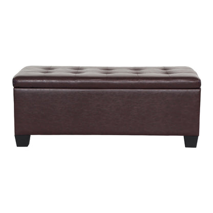 Artiss Leather Storage Ottoman - Brown