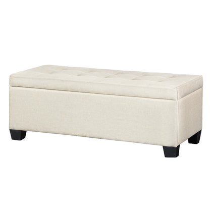 Artiss Large Fabric Storage Ottoman - Beige