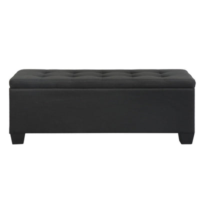 Artiss Storage Ottoman Blanket Box 97cm Linen Black