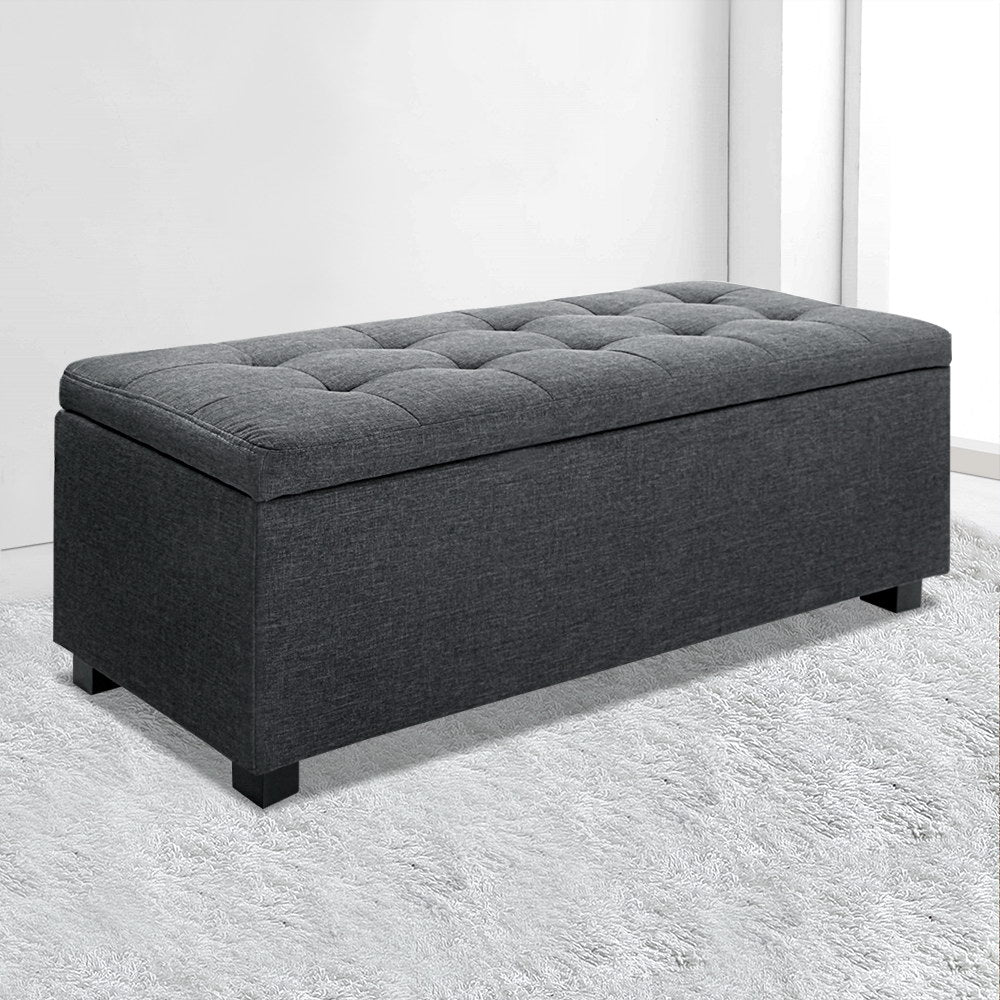 Premium Storage Ottoman - Charcoal