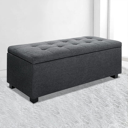 Premium Storage Ottoman - Charcoal
