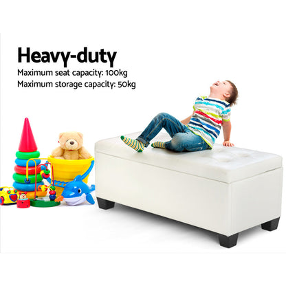 Artiss Leather Storage Ottoman - Large