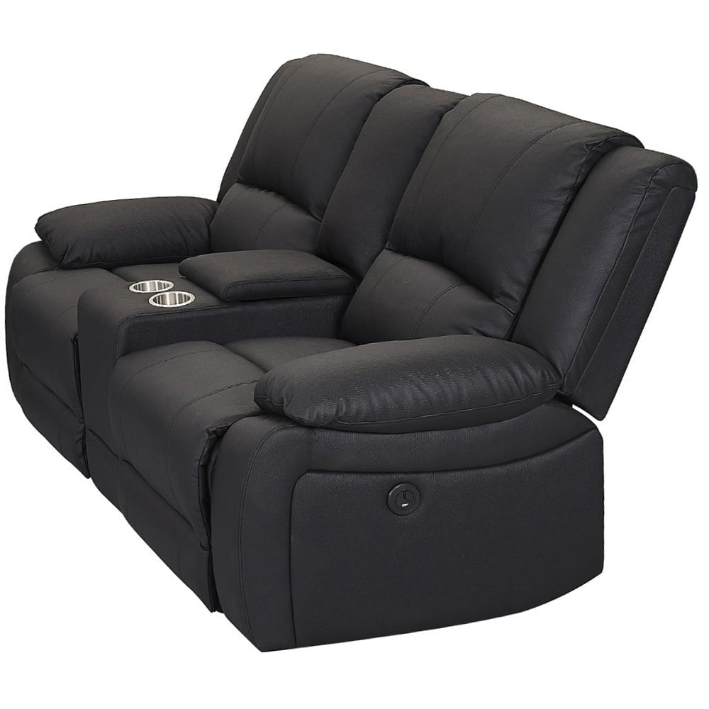 Presscot Rhino Fabric Recliner Electric Sofa 2 Seater - Onyx