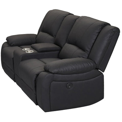 Presscot Rhino Fabric Recliner Electric Sofa 2 Seater - Onyx