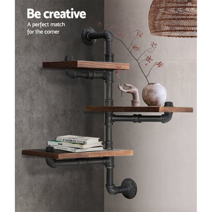 Display Shelves Bookshelf Pipe Shelf Rustic Industrial Floating Wall Shelves DIY Brackets
