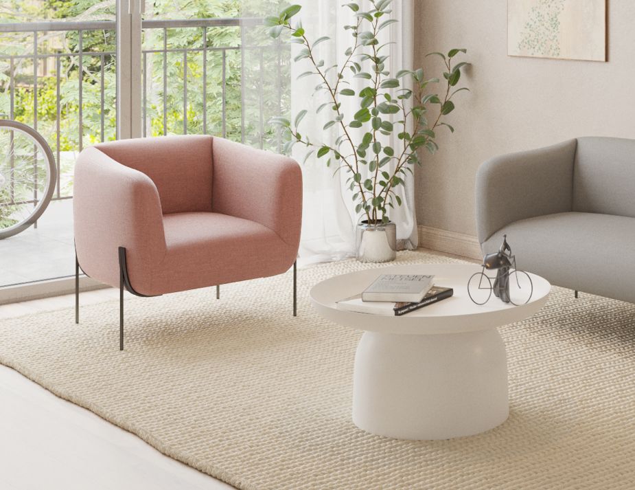 Belle Lounge Chair - Blush Pink