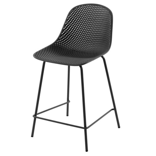 Quinby Outdoor Bar Stool - Black