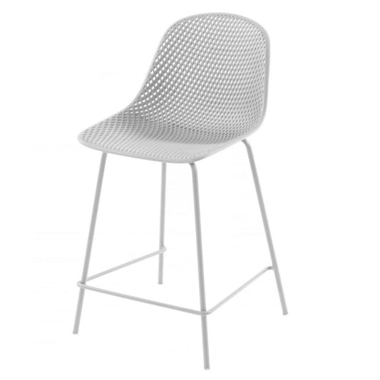 Quinby Outdoor Bar Stool - White