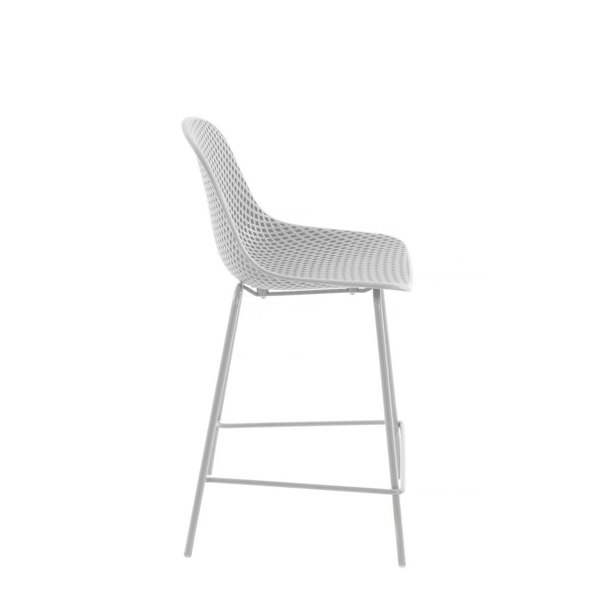 Quinby Outdoor Bar Stool - White