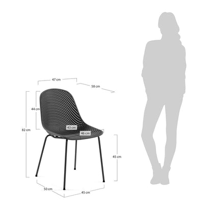 Quinby Outdoor Dining Chair - Black