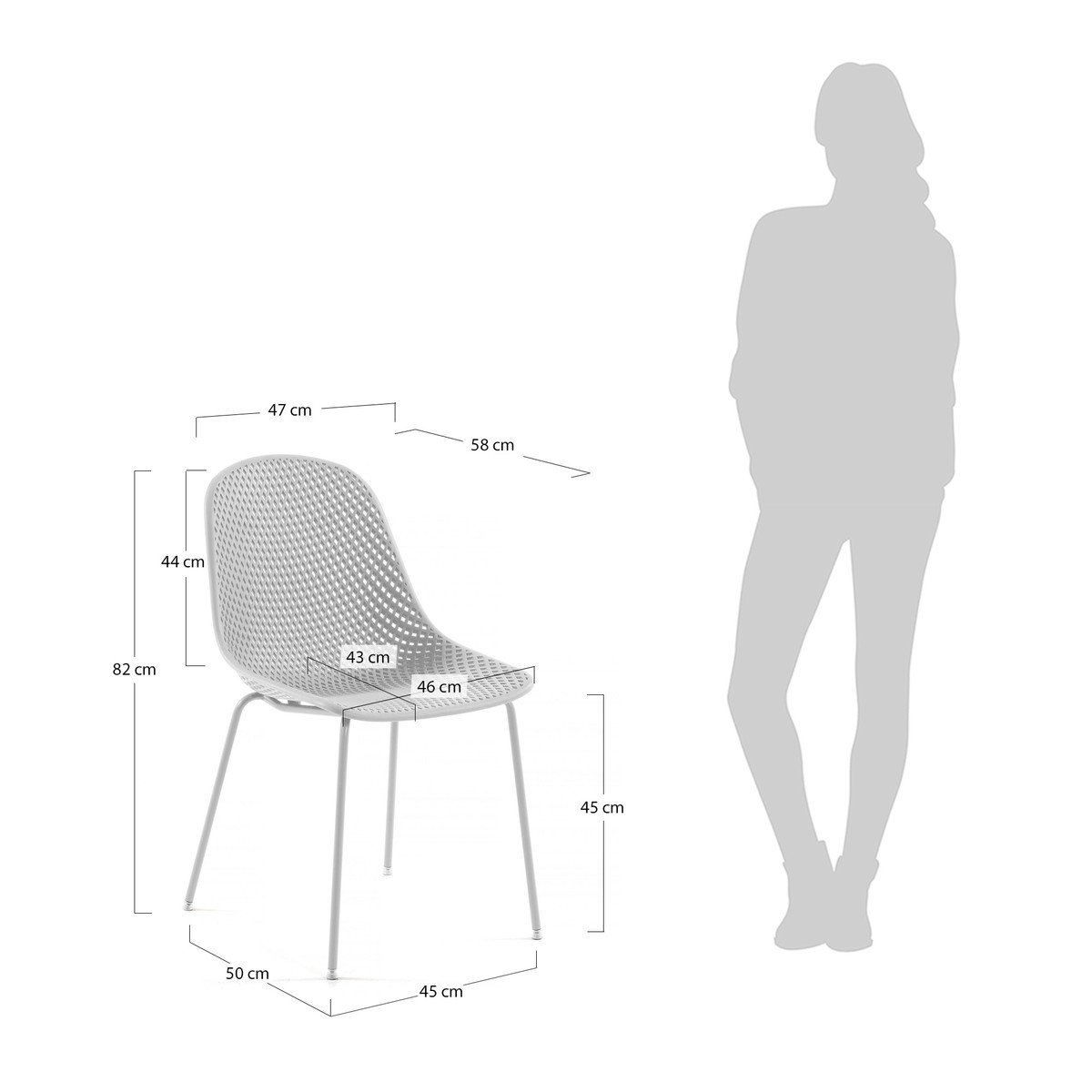 Quinby Outdoor Dining Chair - White