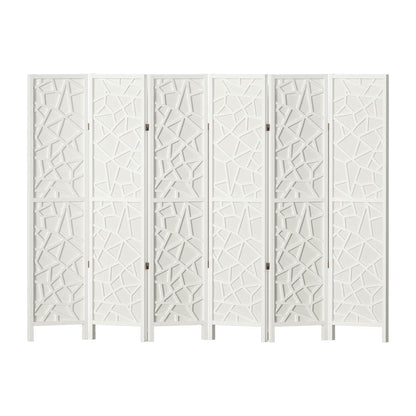 Artiss 6 Panel Room Divider Screen 244x170cm Clover White