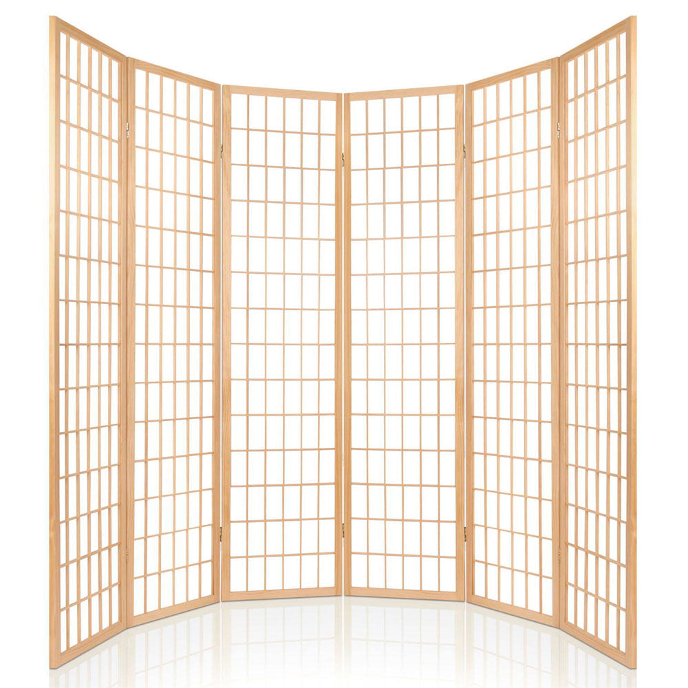 Artiss 6 Panel Room Divider Screen 261x179cm Natural