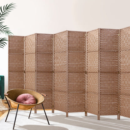 Artiss 8 Panel Room Divider Screen 326x170cm Woven Natural