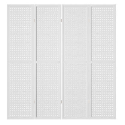 Artiss 4 Panel Room Divider Screen 164x170cm Pegboard White