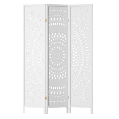 Artiss 3 Panel Room Divider Screen 132x170cm Circle White