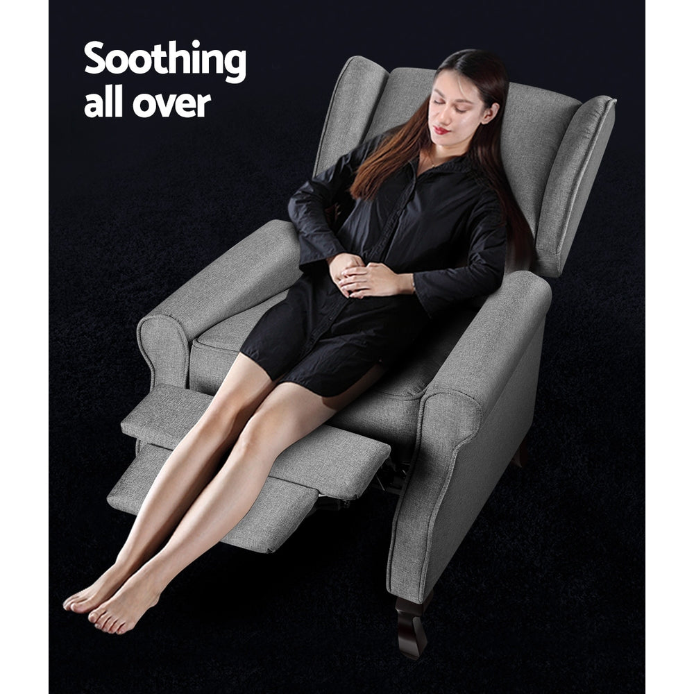 Artiss Recliner Chair - Fabric Grey