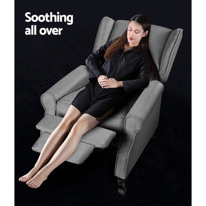 Artiss Recliner Chair - Fabric Grey