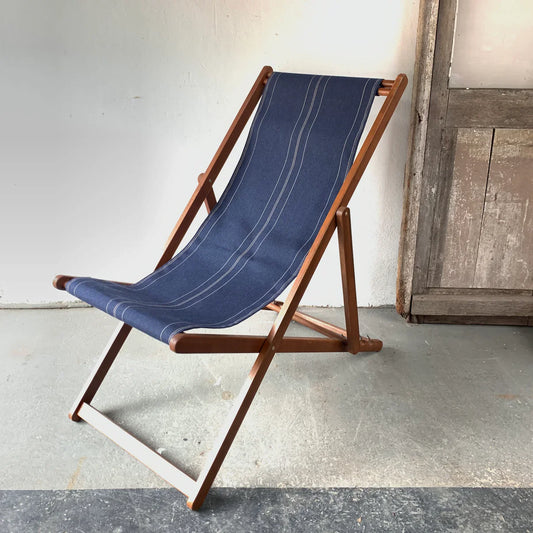 Replacement Sling Deckchair Synthetic Pin Stripe Denim