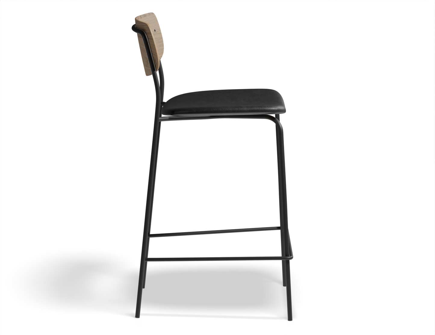 Rylie Stool Padded Seat with Natural Backrest