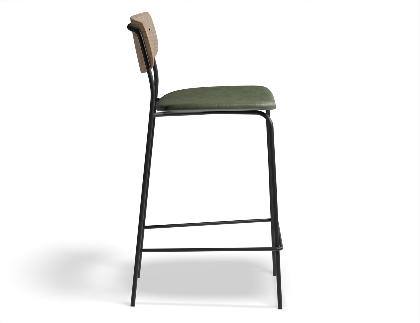 Rylie Stool Padded Seat with Natural Backrest