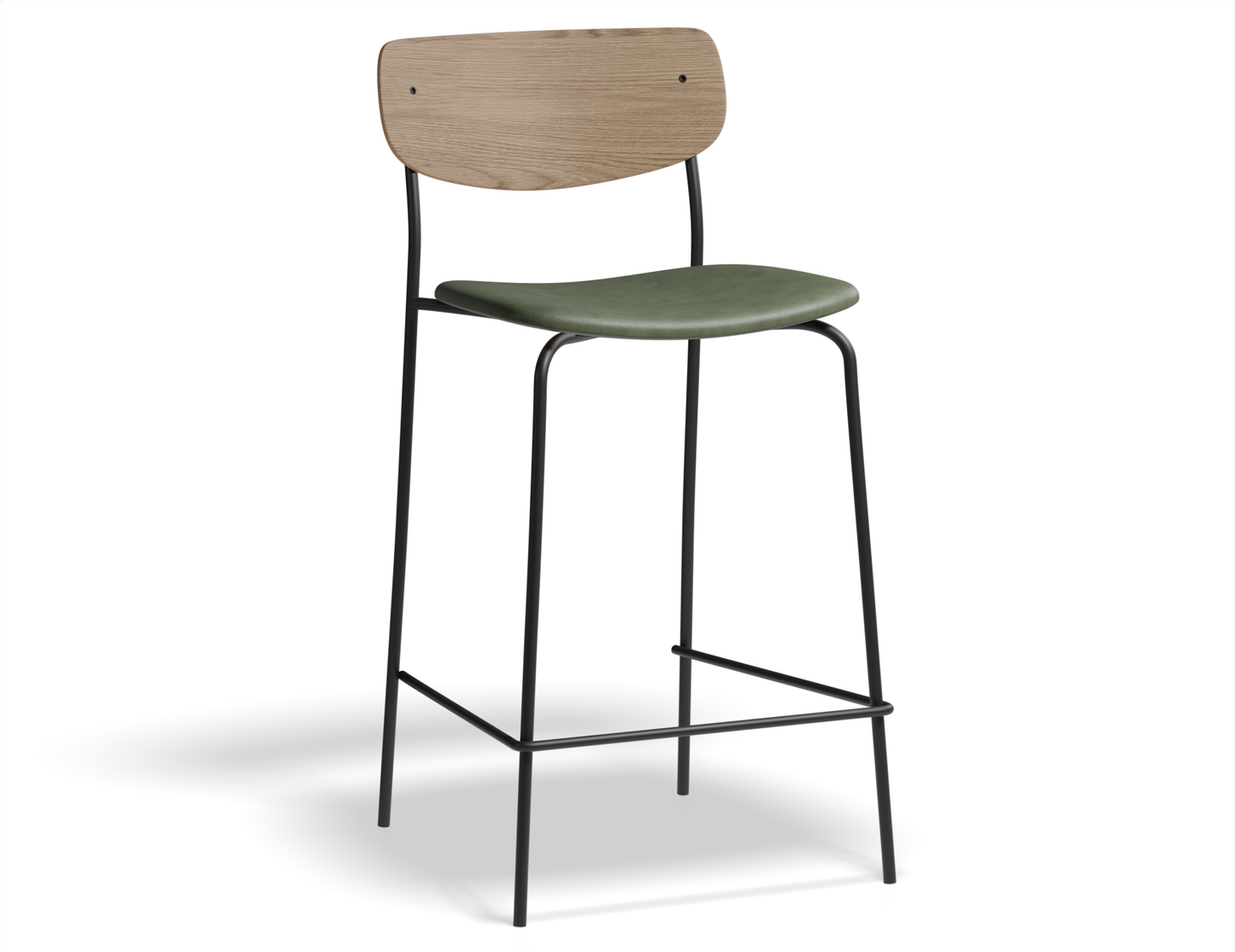 Rylie Stool Padded Seat with Natural Backrest