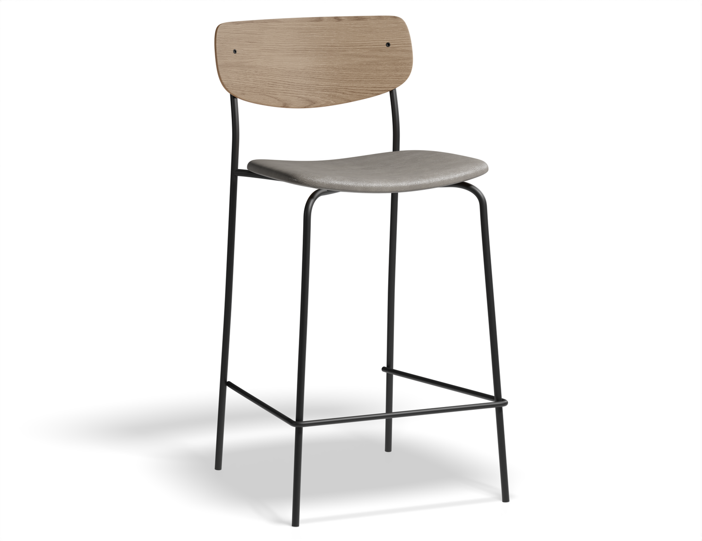 Rylie Stool Padded Seat with Natural Backrest