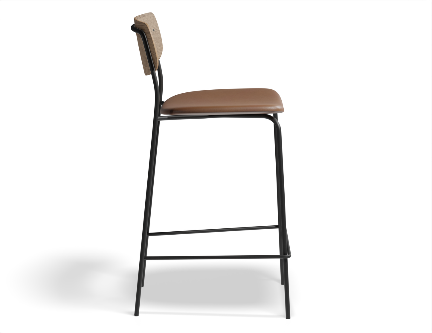 Rylie Stool Padded Seat with Natural Backrest