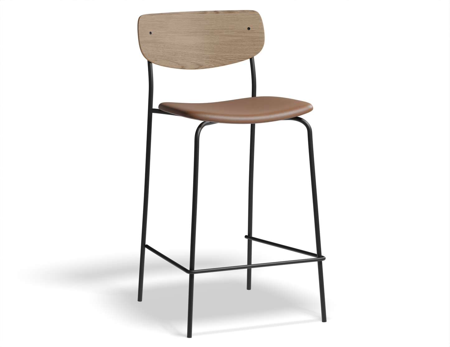 Rylie Stool Padded Seat with Natural Backrest