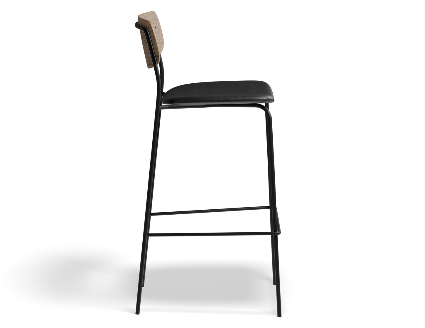 Rylie Stool Padded Seat with Natural Backrest